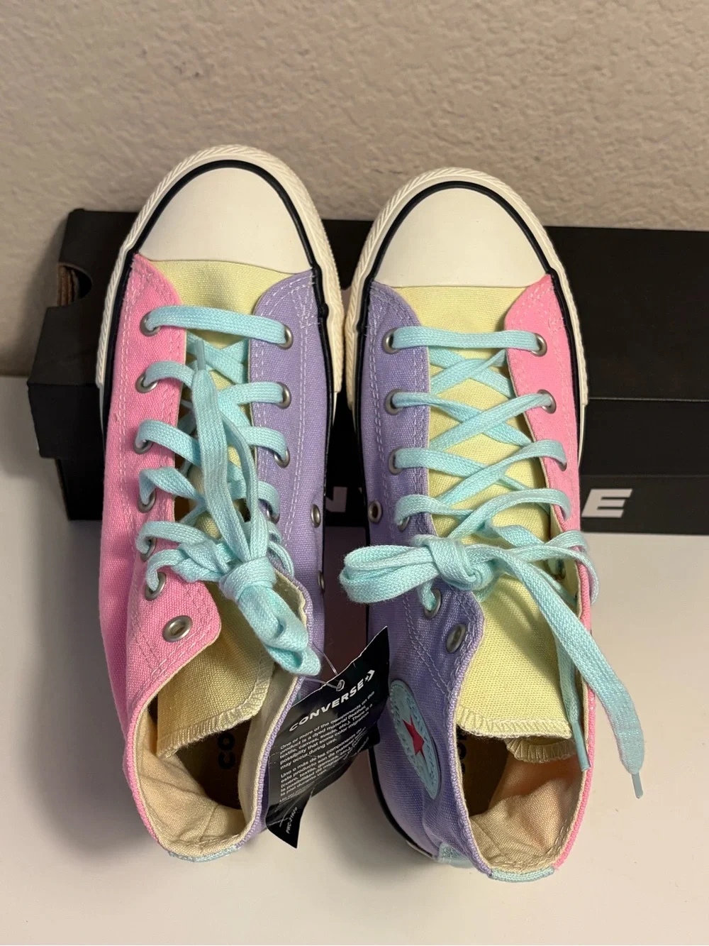 NEW Converse Chuck Taylor All Star Hi Kids Junior Colorblock Pink Purple 663996C